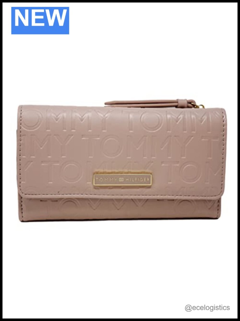 Faux Leather Debossed Checkbook Wallet Clutch with Snap Closure